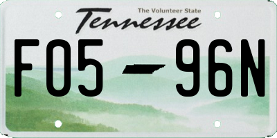 TN license plate F0596N