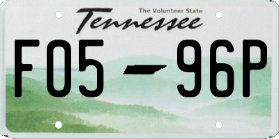 TN license plate F0596P