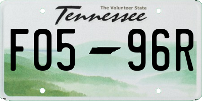 TN license plate F0596R