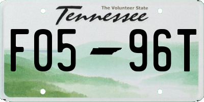 TN license plate F0596T