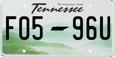 TN license plate F0596U