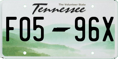 TN license plate F0596X