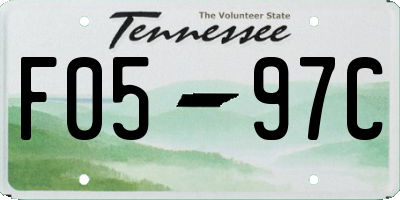 TN license plate F0597C