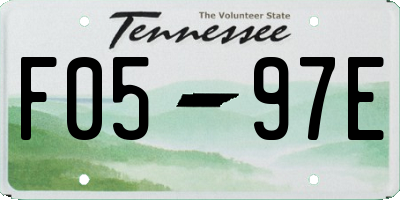 TN license plate F0597E