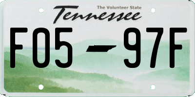 TN license plate F0597F