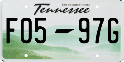 TN license plate F0597G
