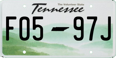 TN license plate F0597J