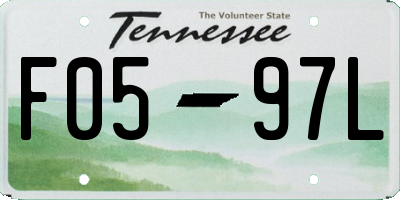 TN license plate F0597L