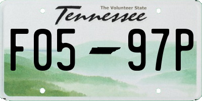 TN license plate F0597P