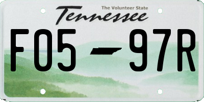 TN license plate F0597R