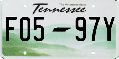 TN license plate F0597Y