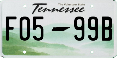 TN license plate F0599B