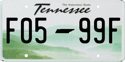 TN license plate F0599F