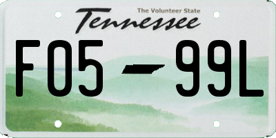 TN license plate F0599L