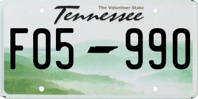 TN license plate F0599O