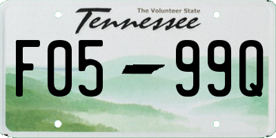 TN license plate F0599Q