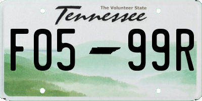 TN license plate F0599R