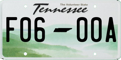 TN license plate F0600A