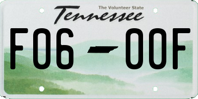 TN license plate F0600F