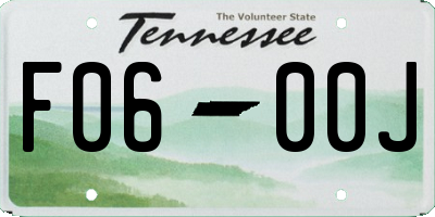 TN license plate F0600J