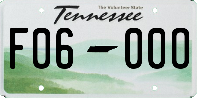 TN license plate F0600O