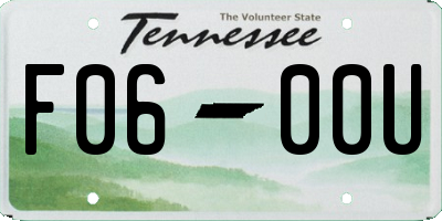 TN license plate F0600U