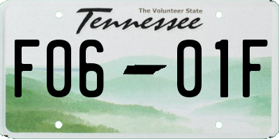 TN license plate F0601F