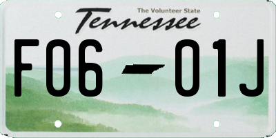 TN license plate F0601J