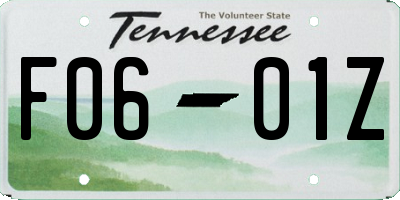 TN license plate F0601Z
