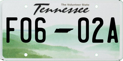 TN license plate F0602A