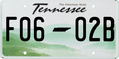 TN license plate F0602B