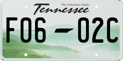 TN license plate F0602C
