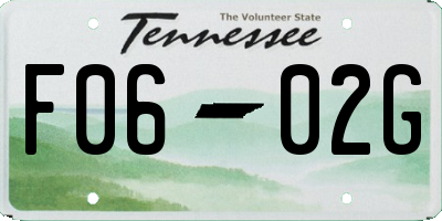 TN license plate F0602G