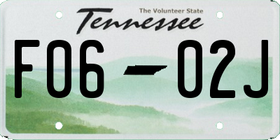 TN license plate F0602J