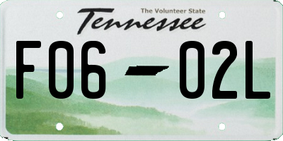 TN license plate F0602L