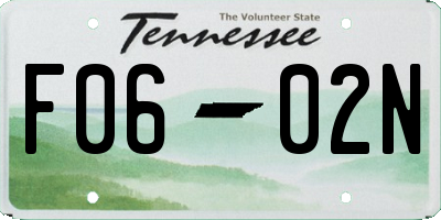 TN license plate F0602N