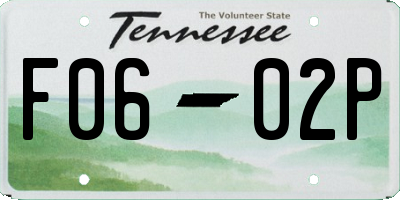 TN license plate F0602P