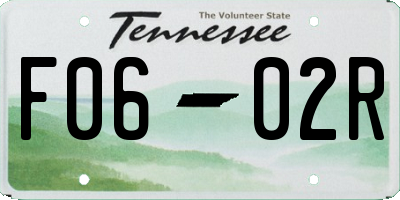TN license plate F0602R