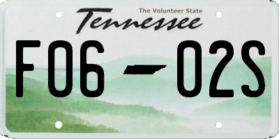 TN license plate F0602S