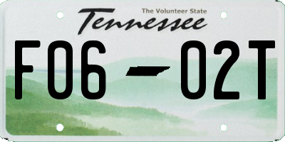 TN license plate F0602T
