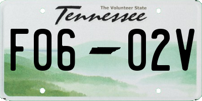 TN license plate F0602V