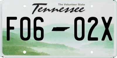 TN license plate F0602X