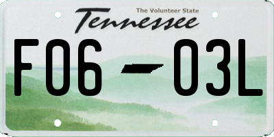 TN license plate F0603L
