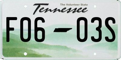 TN license plate F0603S