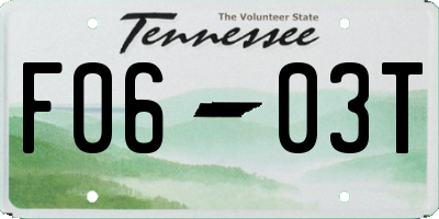 TN license plate F0603T