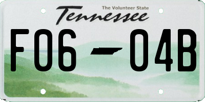 TN license plate F0604B