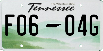 TN license plate F0604G