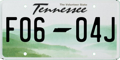 TN license plate F0604J