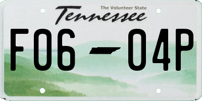 TN license plate F0604P