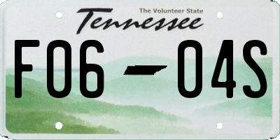 TN license plate F0604S